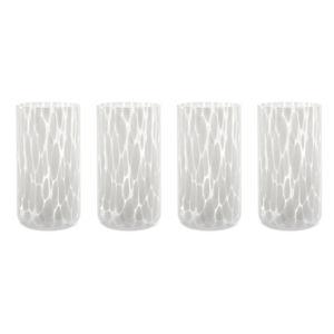 Thyme & Table 20 fl oz White Tortoise Drinking Glasses, Set of 4
