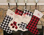 Buffalo plaid stockings personalized for...