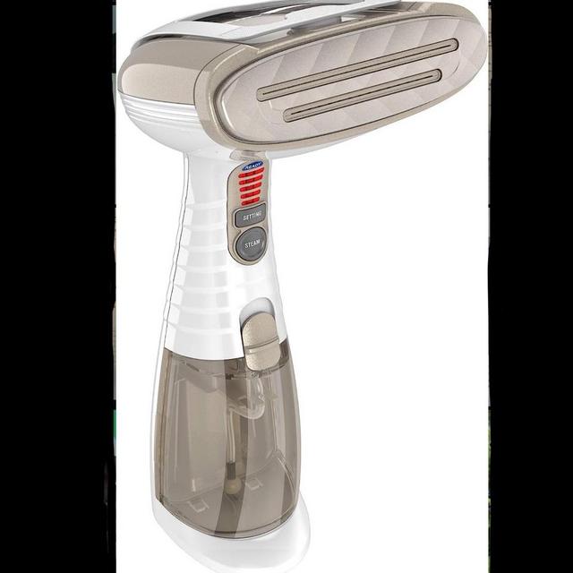Conair Handheld Garment Steamer for Clothes, Turbo ExtremeSteam 1875W, Portable Handheld Design, Strong Penetrating Steam, White / Champagne