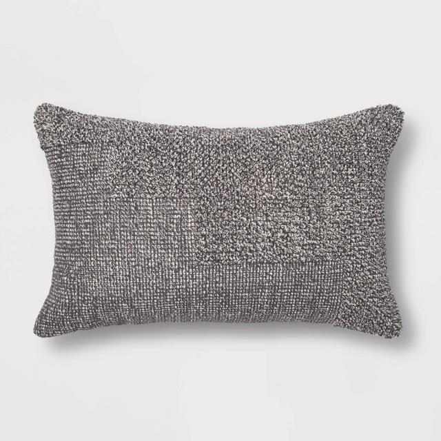 Modern Tufted Lumbar Throw Pillow Gray - Project 62™