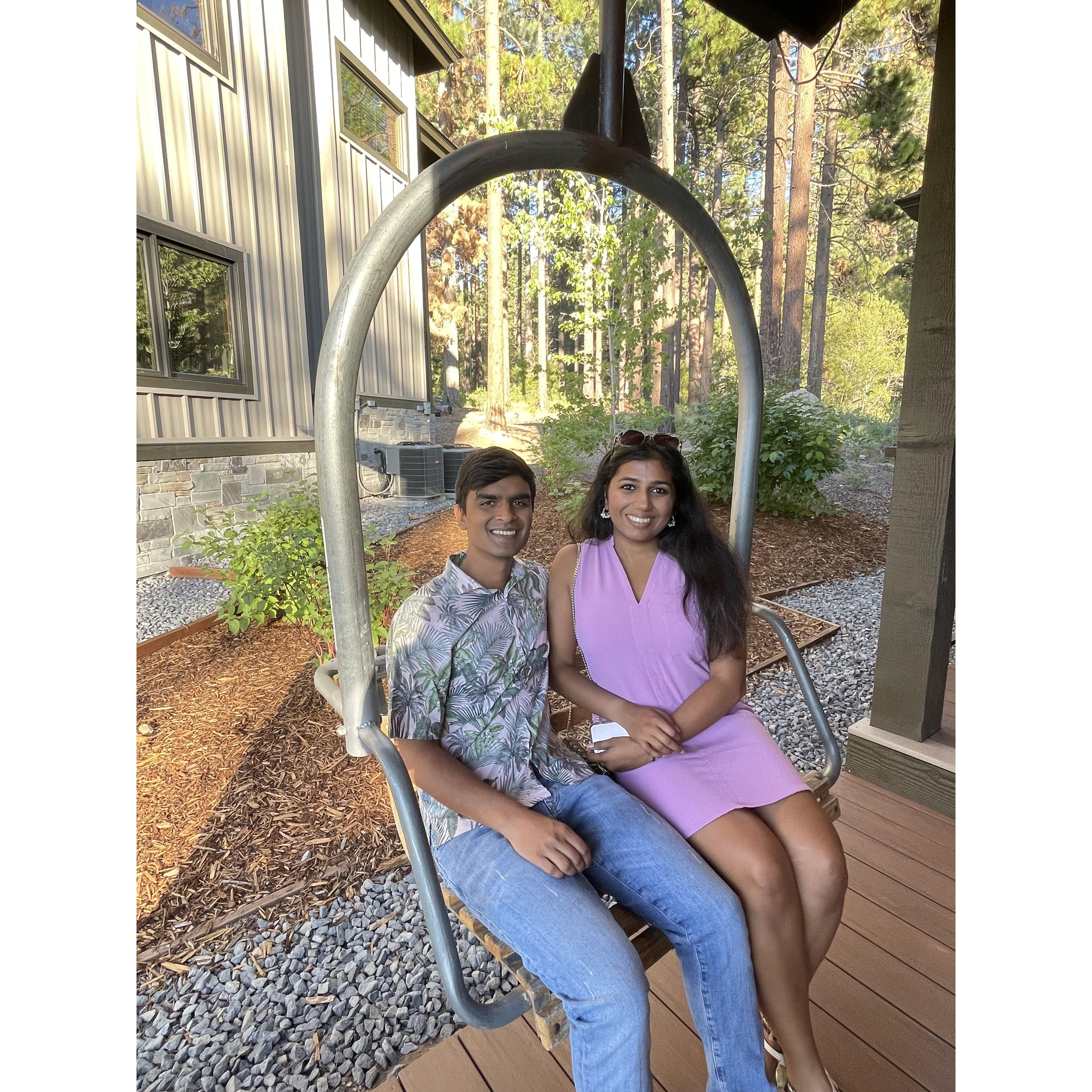 Priyanka's first trip with Aditya's family, at Lake Tahoe.