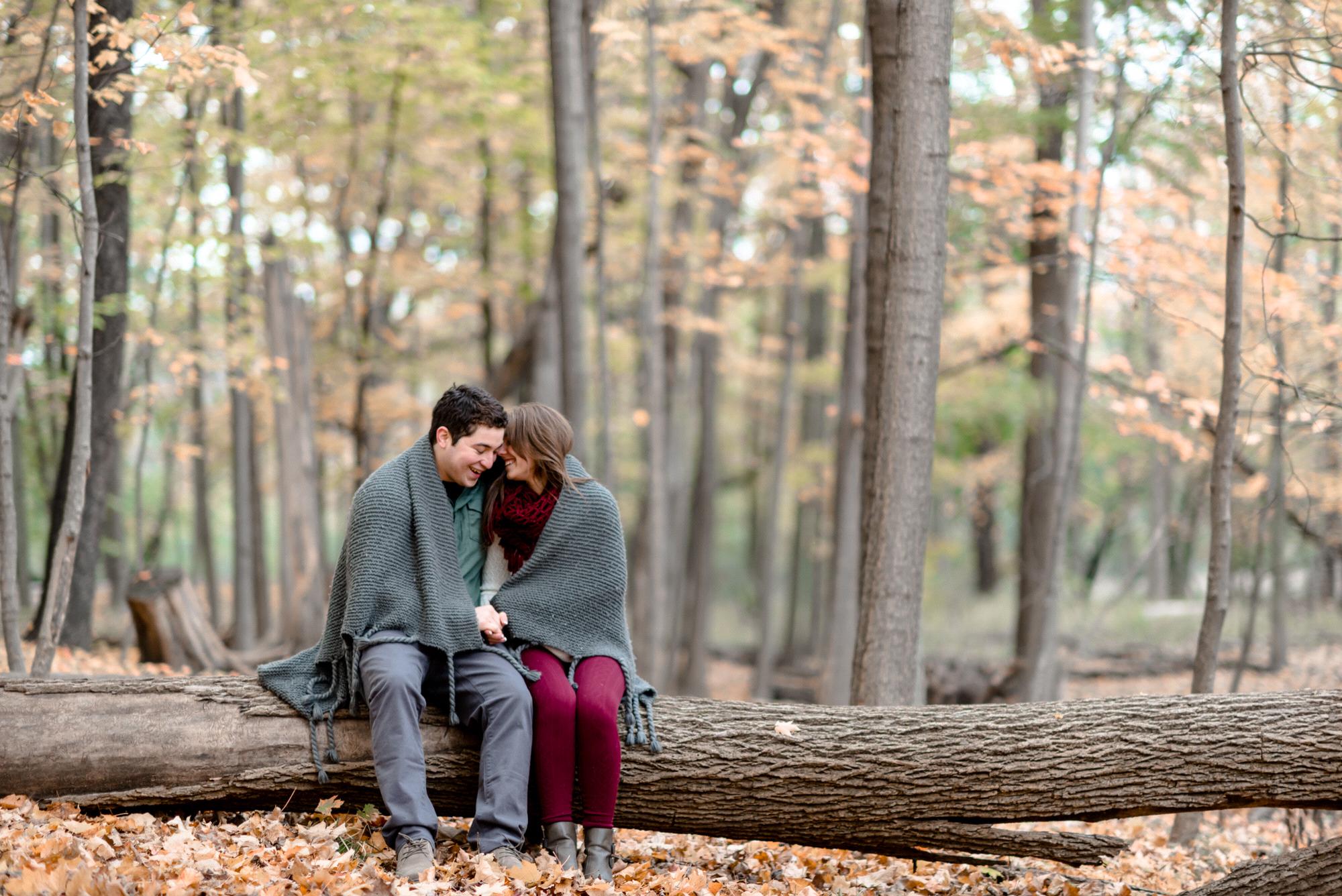 Engagement photo: Fall 2017, Miami Woods, Illinois