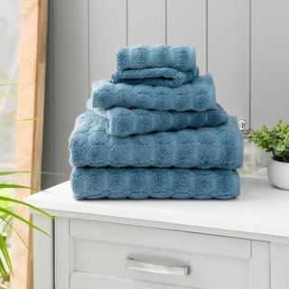 Textured Geometric Cotton 6-Piece Bath Towel Set