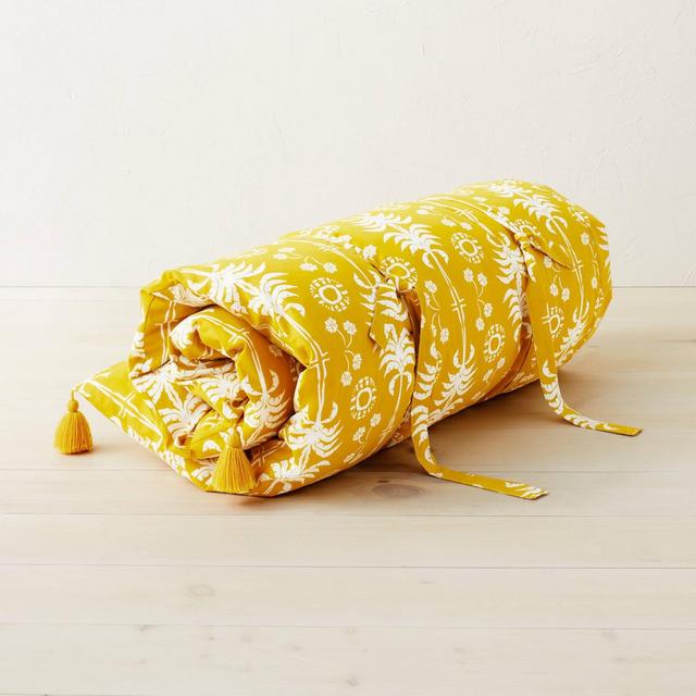 Palm Frond Printed Lounge Pillow Gold - Opalhouse™ designed with Jungalow™