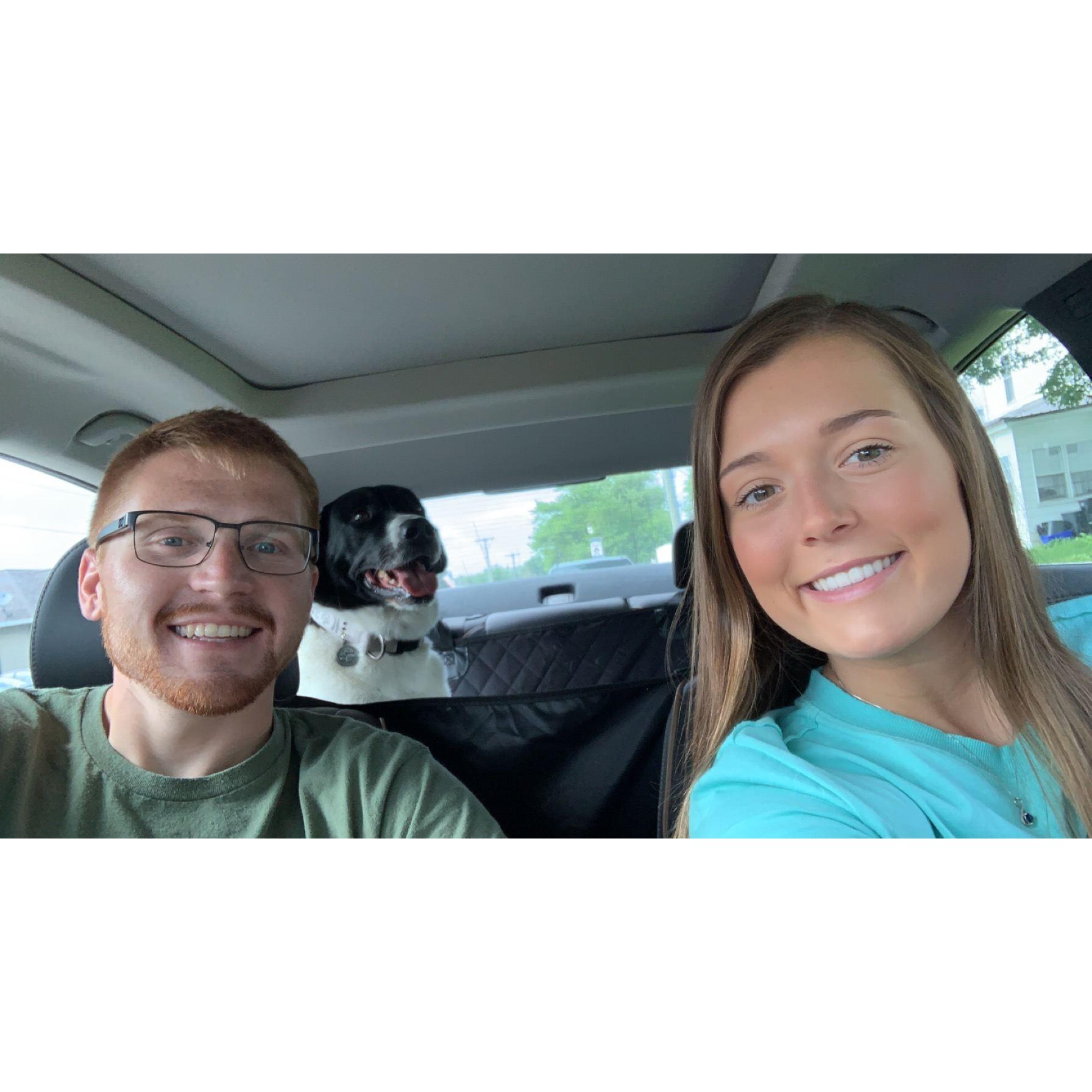 Emily's dog Milo came to live with them in April (May 2022)