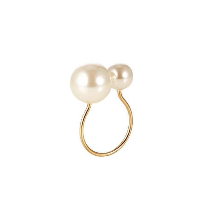 Pearl Napkin Ring In Ivory & Gold (set of 4)