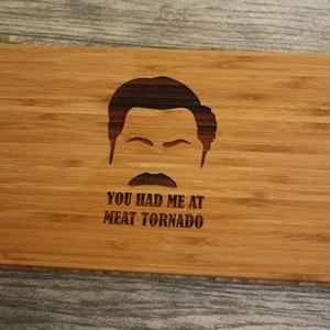 Ron Swanson - Parks and Rec - You Had Me at Meat Tornado Cutting Board - Inspired by Ron Swanson - Parks and Recreation