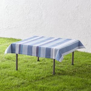 Water Stripe Square Blue Picnic Tablecloth
