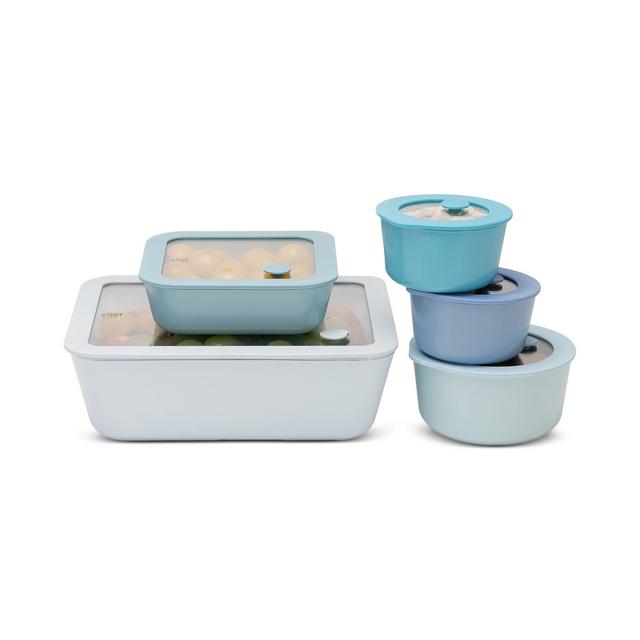 Modern Chef 10-Piece Glass Food Storage Set With Ceramic Coating