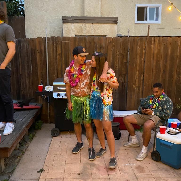 Jack's 28th birthday party, after dating for a few weeks, courtesy of neighbor Shannon and bff Steven