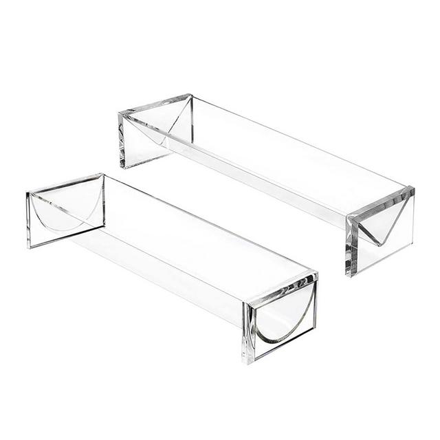 SupMaka Clear Cracker Tray for Serving - Acrylic Serving Tray Holder Set of 2 Catering Supplies, Clear Cracker Holder Buffet Risers Macaron Tower Stand Party Cookie Stand Bar Cracker Dish