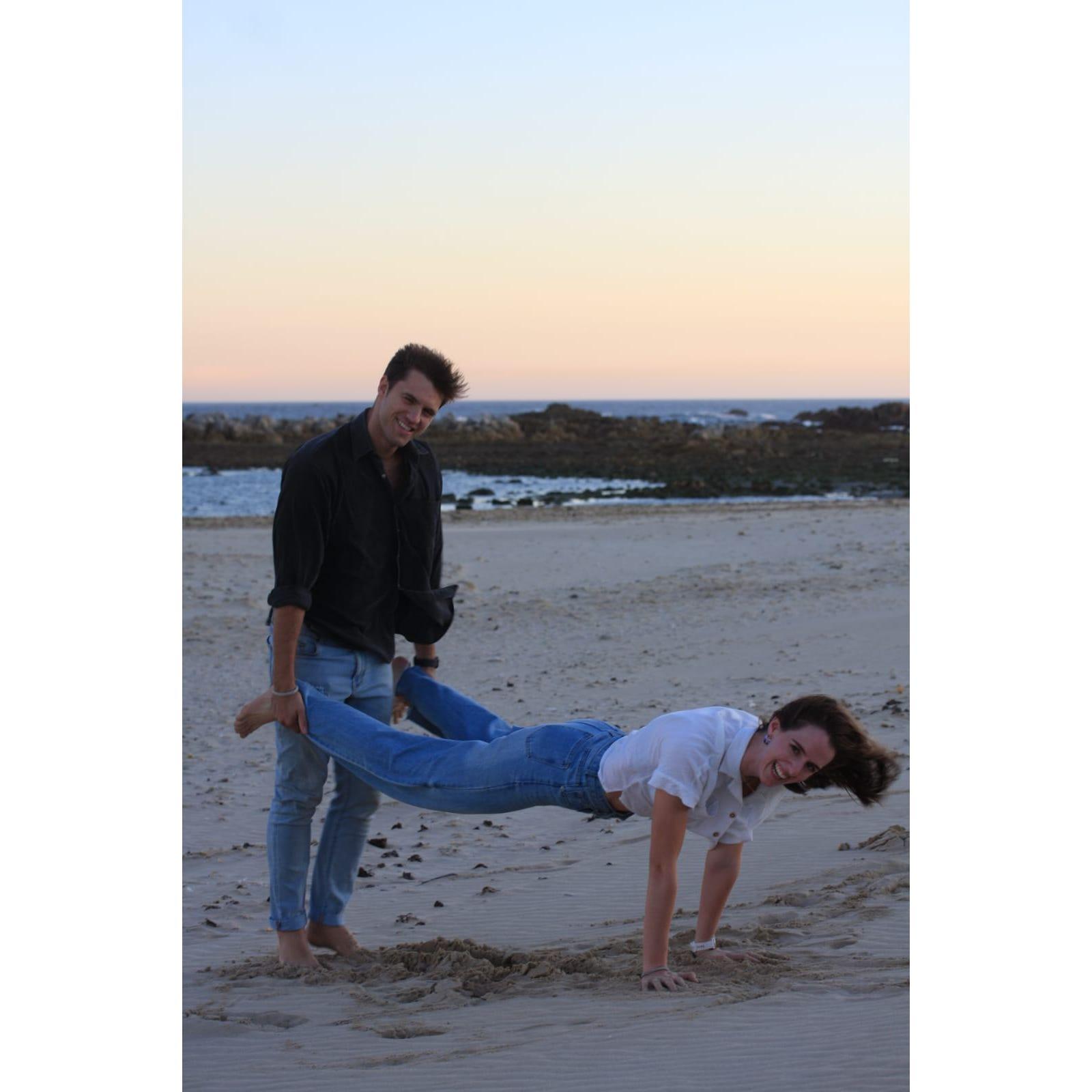 Classic photoshoot pose. A subtle insight into the crazy and fun in our relationship.