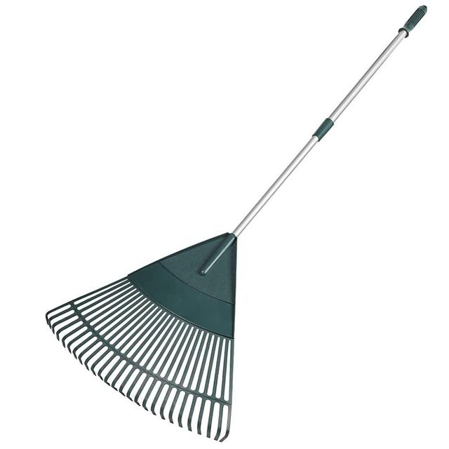 APARECIUM Garden Leaf Rake, Garden Poly Shrub Rake with 66” Adjustable Lightweight Steel Handle, Durable Plastic Head 26Tines, Yard Garden Rake to Collect Loose Debris for Lawn, Yard, Grass and Leaves