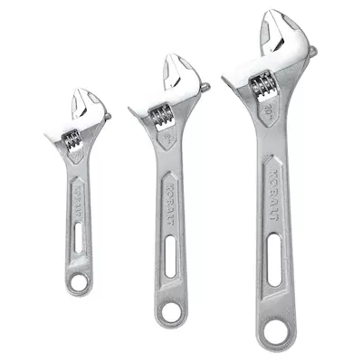 Kobalt 3-Piece Chrome Vanadium Steel Adjustable Wrench Set