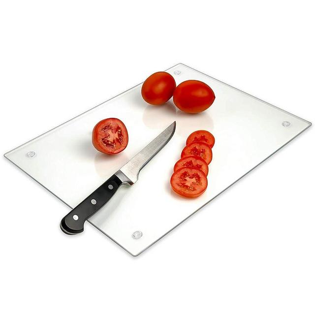 Tempered Glass Cutting Board – Long Lasting Clear Glass – Scratch Resistant, Heat Resistant, Shatter Resistant, Dishwasher Safe. 14 x 16 Inch