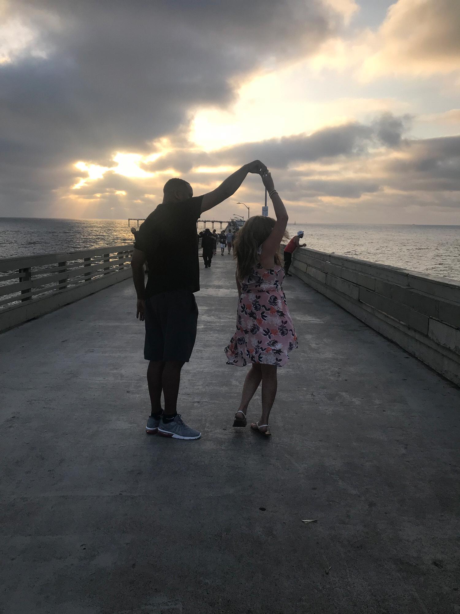 Dancing on the Pier in San Diego Family Vacation 2018