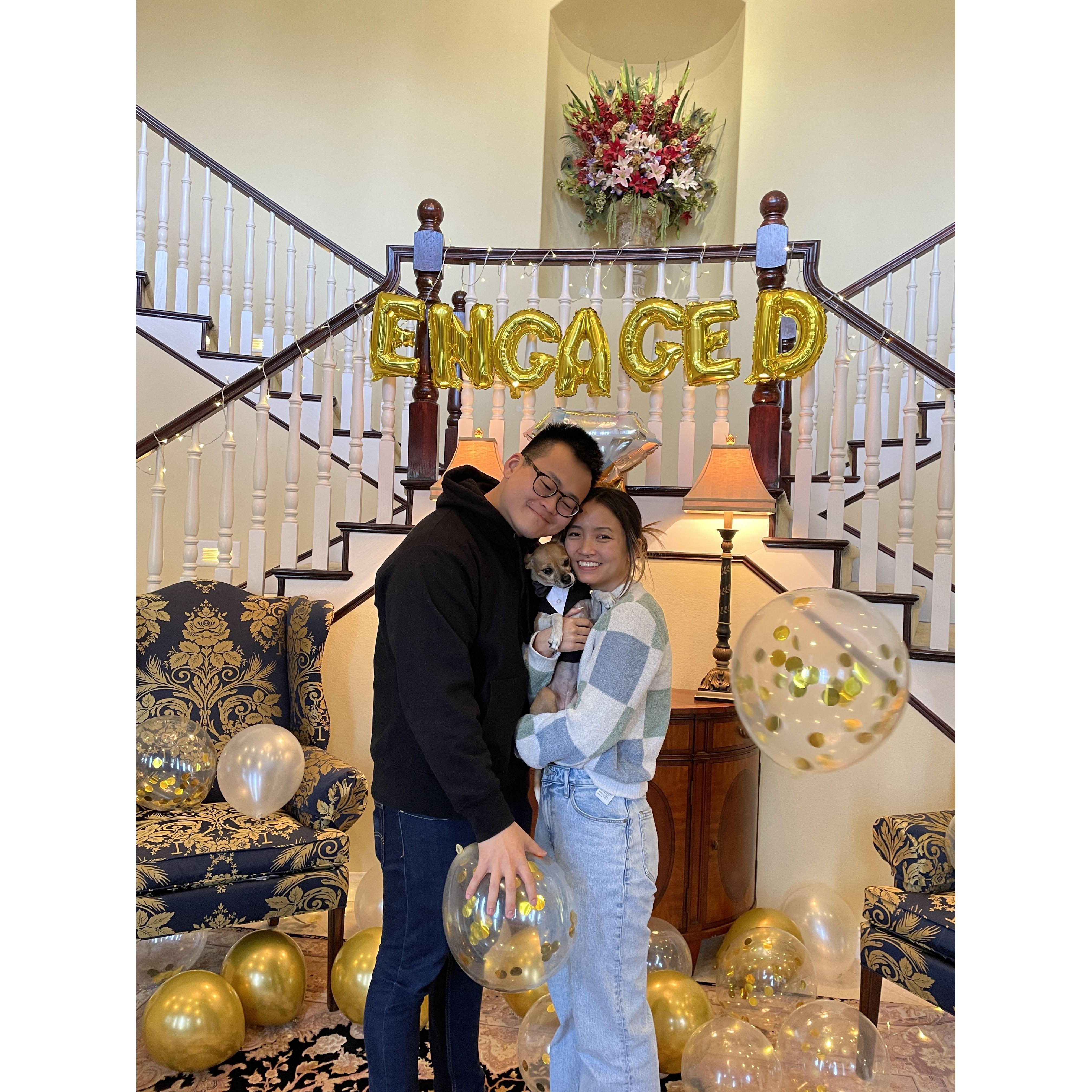 Nancy's family threw us a surprise engagement party