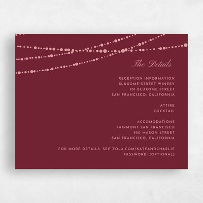 Maroon, Red Wedding Enclosure - Moonlight