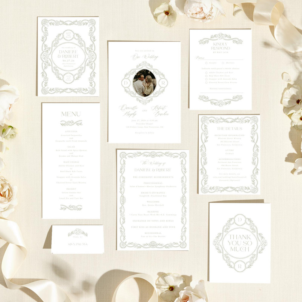 Estella Classic | Olive Sage | Zola Save The Dates
