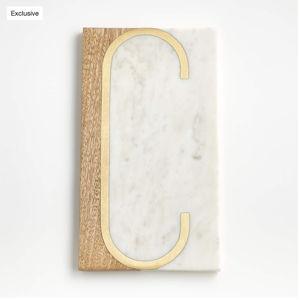 "C" Monogrammed Serving Board + Reviews | Crate & Barrel