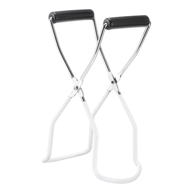 Unique Bargains Sturdy Canning Jar Lifter Tongs with Rubber Grips Handle White