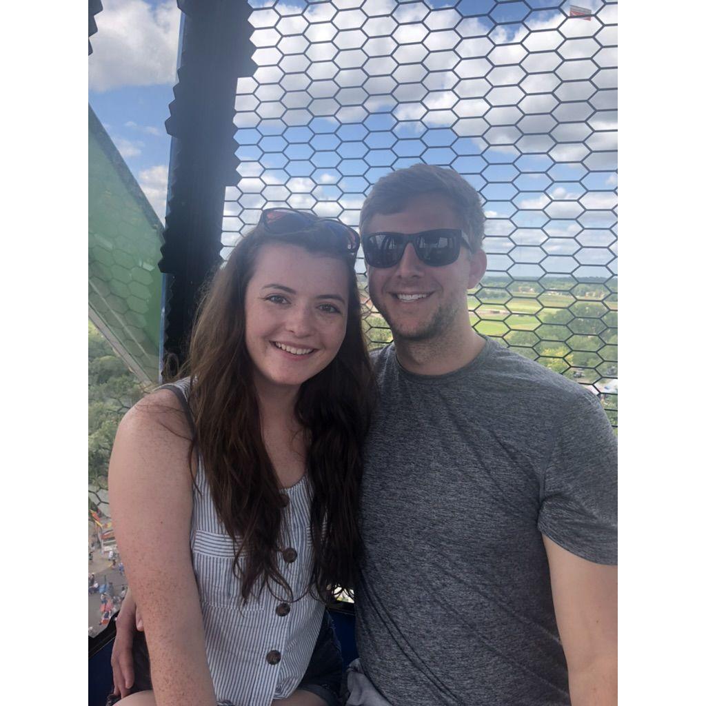 On the ferris wheel at the state fair!