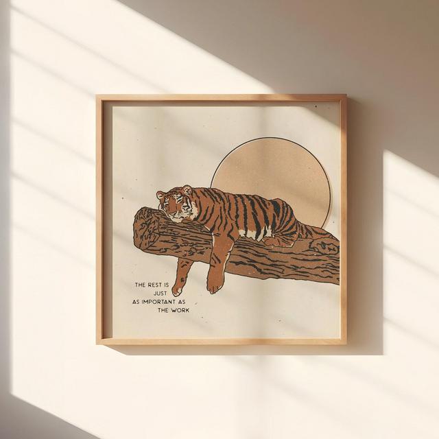 Rest || Art Print || Vintage Inspired Art || Inspirational Art || Boho Art Print || Tiger || Self Care