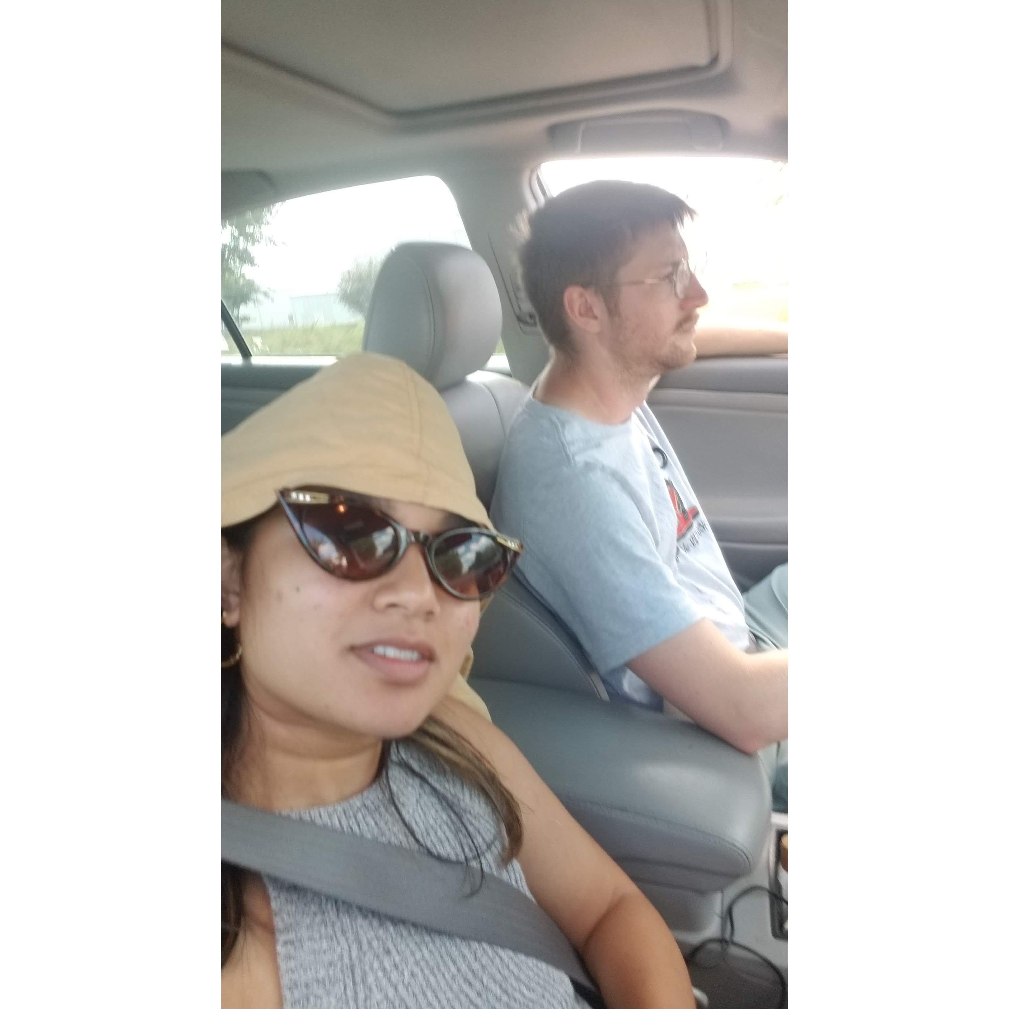 Maybe running an errand. Maybe driving to another local show