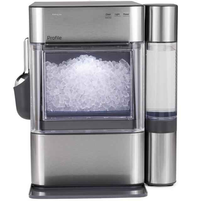GE Profile Opal 2.0 Ultra Nugget Ice Maker with Side Tank and Scale Inhibiting Filter, Scoop Included, 38 lbs in 24 Hours, Pellet Ice Machine with WiFi & Smart Connected, Stainless Steel