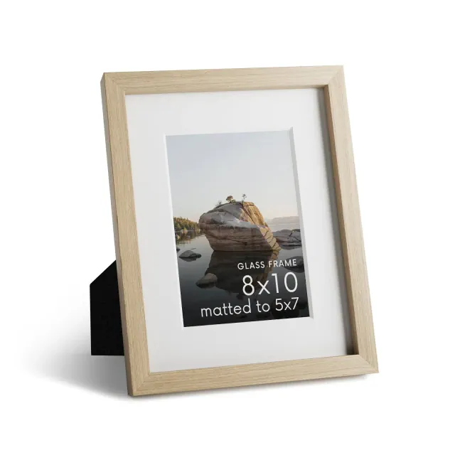 Haus and Hues Oak Picture Frame with Glass, Natural, 8x10
