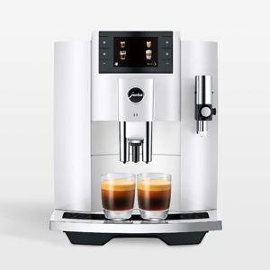 JURA E8 Automatic Espresso Machine in Piano White | Crate & Barrel