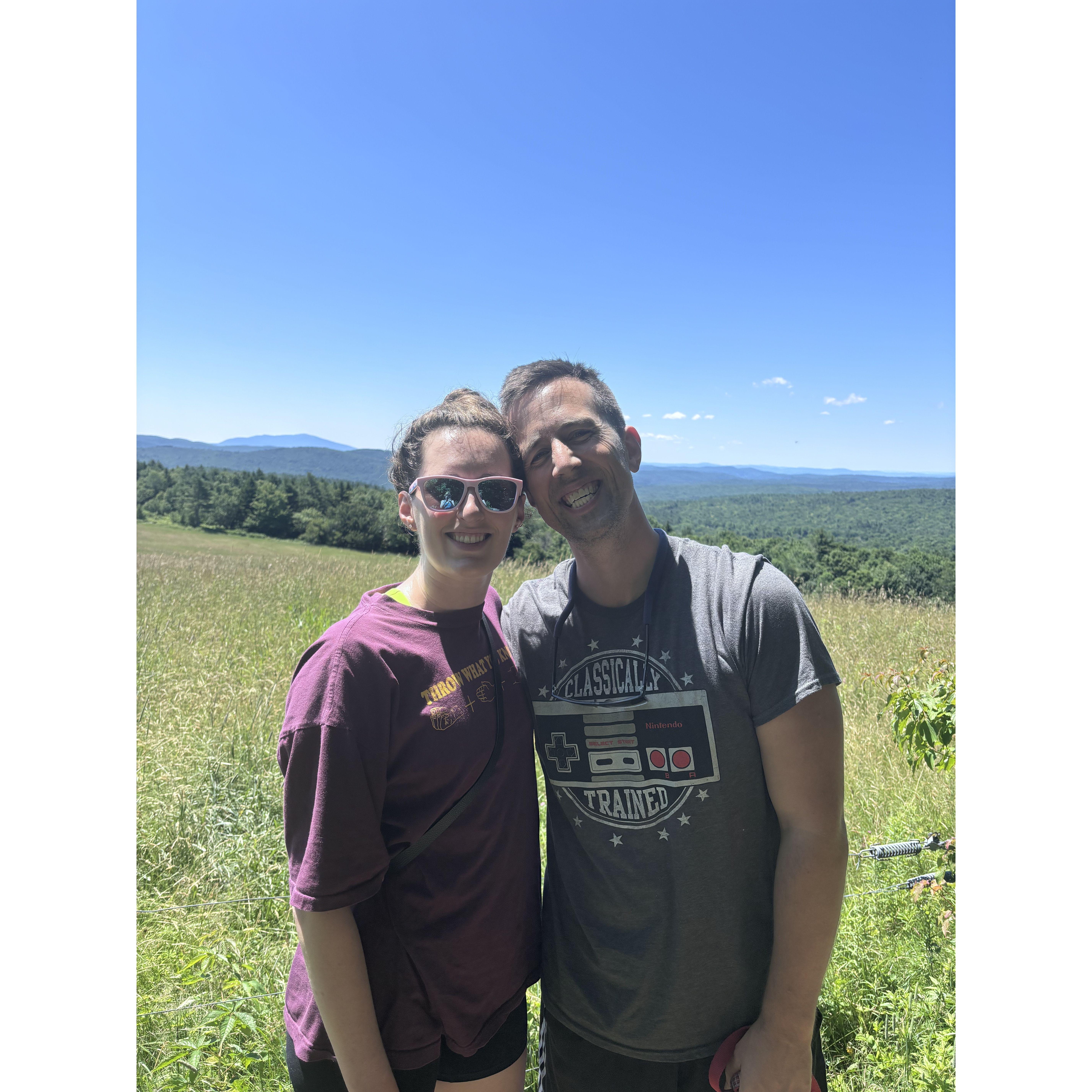 She got me hiking - good thing I wore my nintendo shirt
