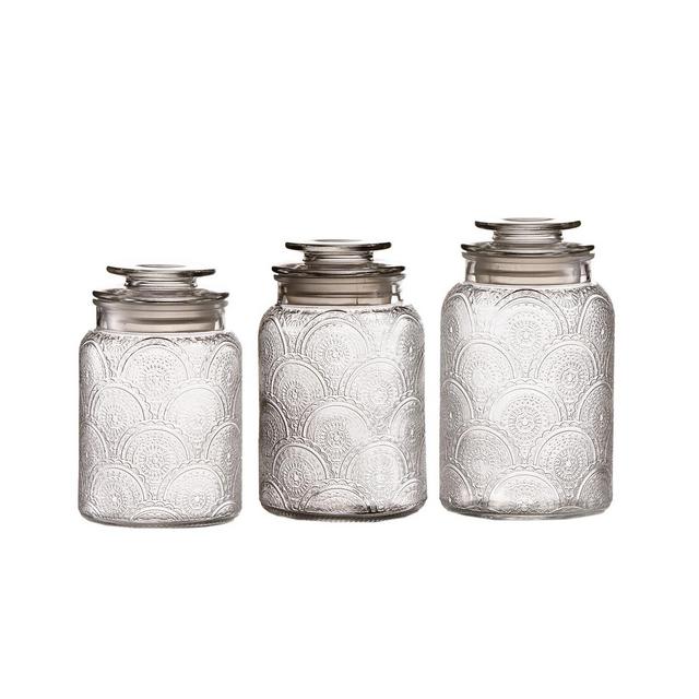 Glass Canister, Set of 3