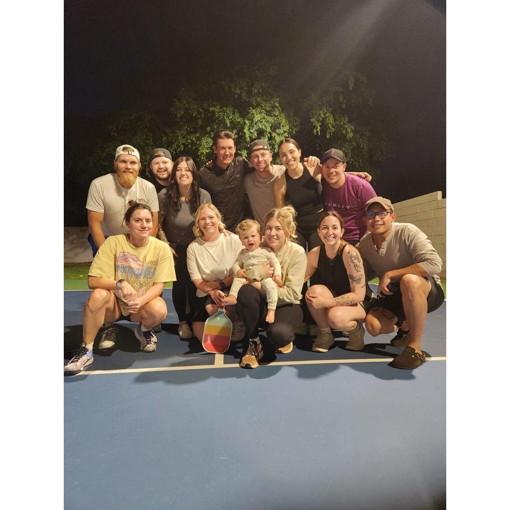 Justin met Becca's friend group from high school and their partners