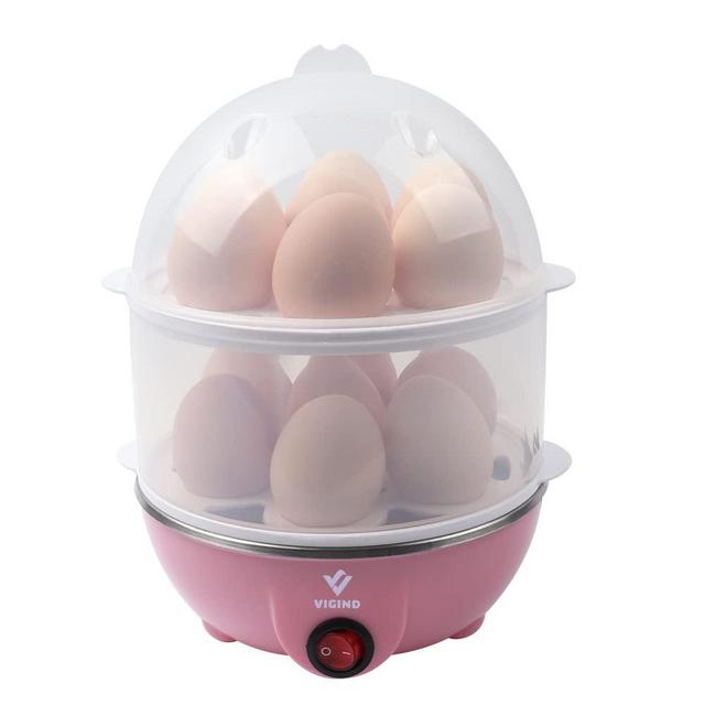 Bear Egg Cooker, Hard Boiled Egg Cooker with 12 Egg Capacity, Stainless  Steel Egg Maker, 500W Rapid Egg Cooker for Hard Boiled, Poached, Scrambled