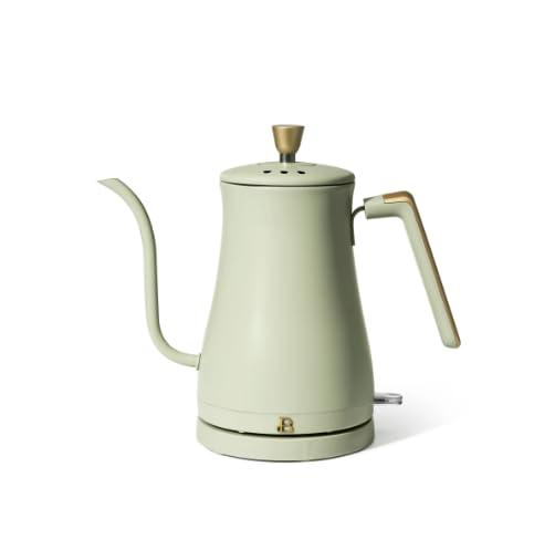 Beautiful 1-Liter Electric Gooseneck Kettle 1200 W, by Drew Barrymore, (8 Colors to Choose From) (Sage Green)