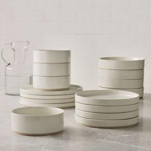Straight-Sided Stoneware 16-Piece Dinnerware Set