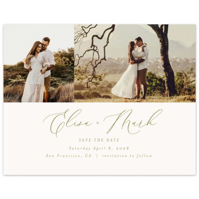 Green Modern Wedding Digital Save the Date - Marlow Multiphoto