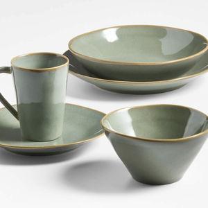 Marin Sage Green Stoneware Dinnerware Set