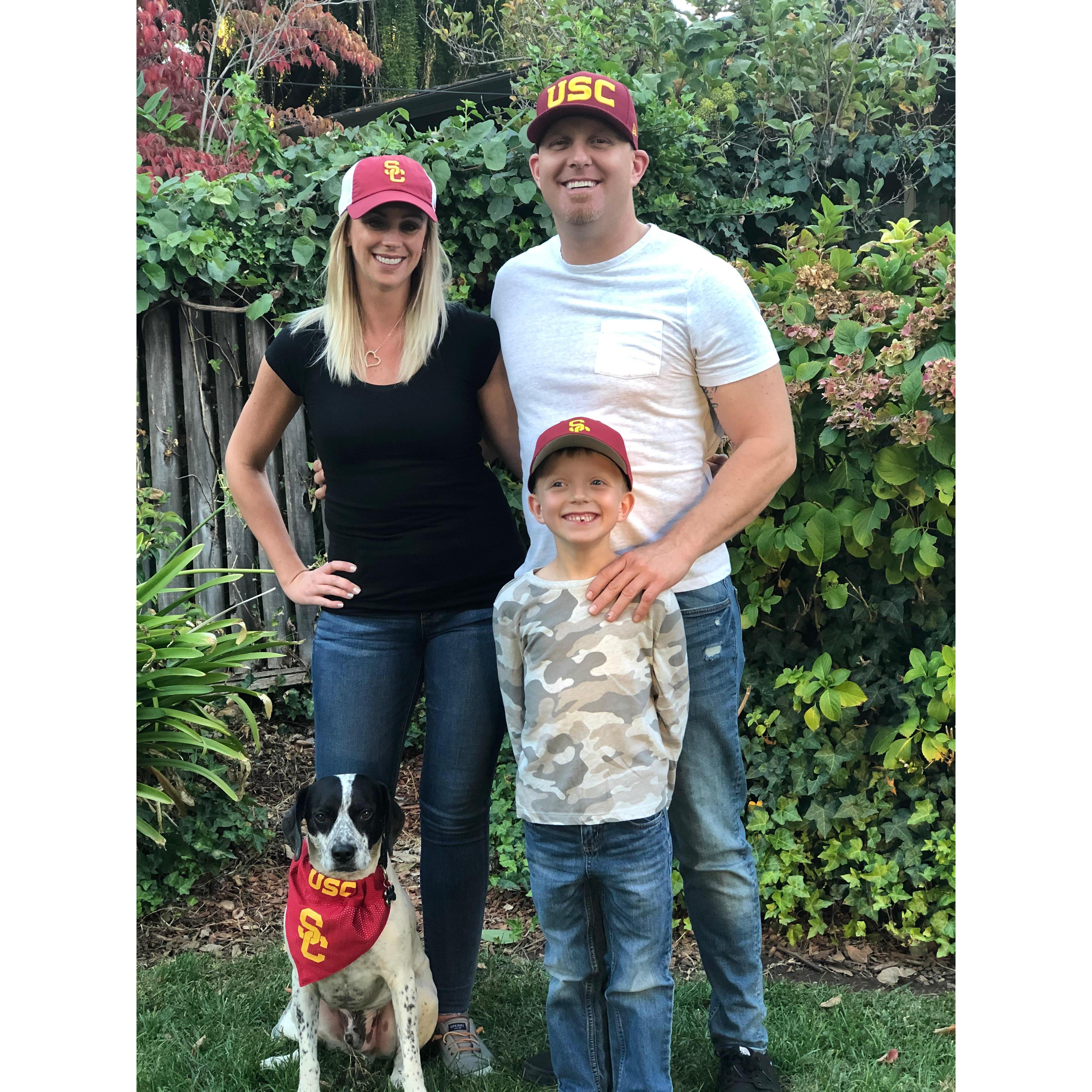 The whole family supports USC.  FIGHT ON!