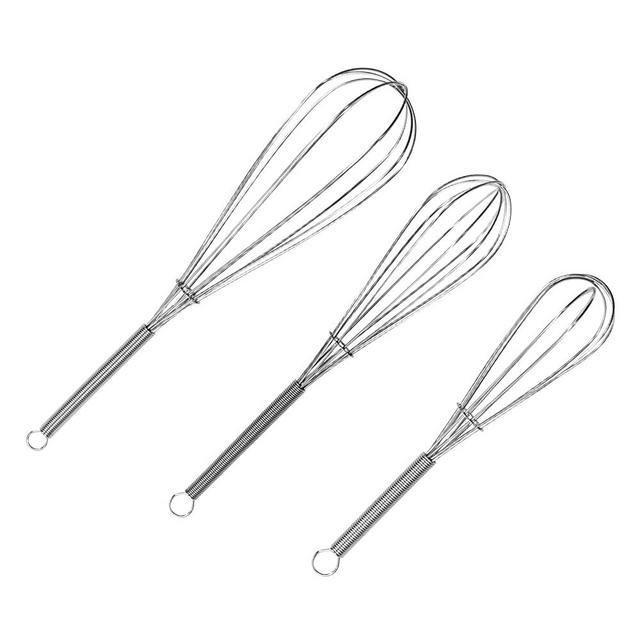 Stainless Steel Whisks Cooking Set - ForTomorrow 3 Pack 8" 10" 12" Kitchen Wire Whisk, Rust-Proof Balloon Egg Beater Hand Mixers, for Baking, Blending, Whisking