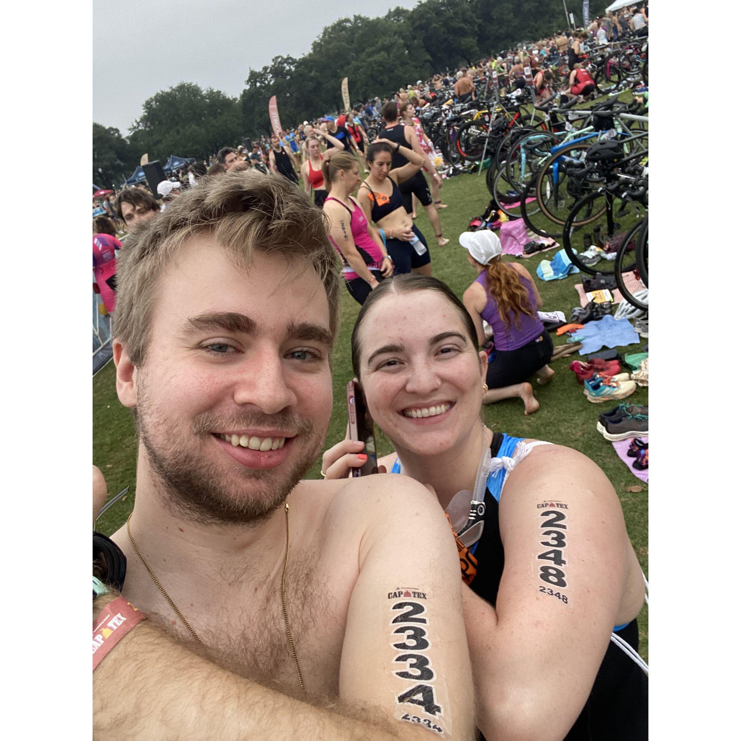 Both of us had done triathlons before meeting and we did the CapTex Tri together last summer in 2024