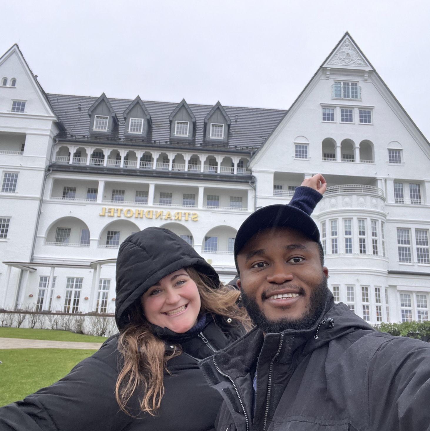 Practicing our mansion shots in Glucksburg, Germany.