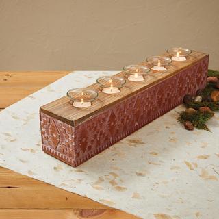 Natural Wood Votive Candle Holder, Set of 2