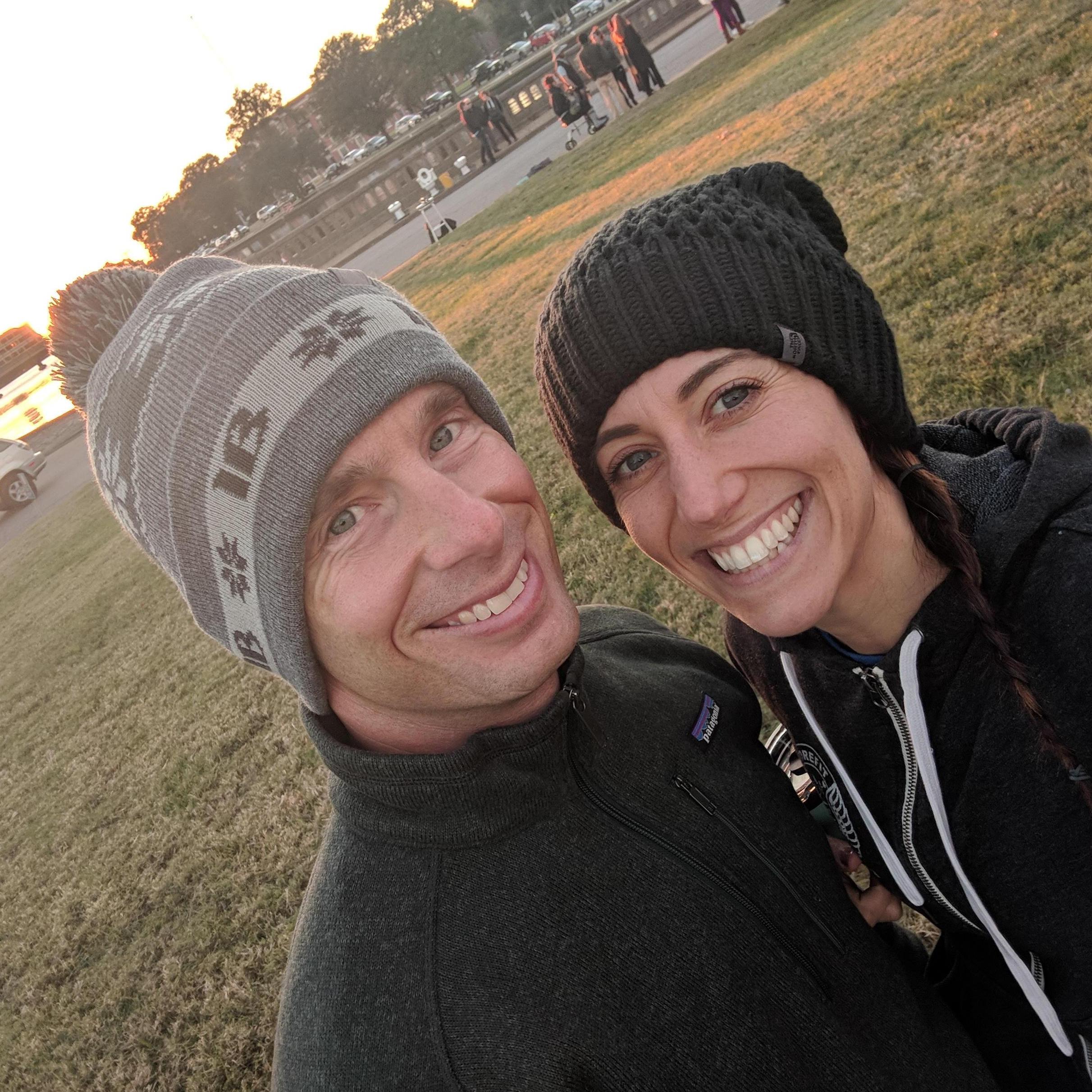 Our first yoga class together! If you look closely, you can see the terror in Jeff's eyes!