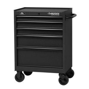 27 in. 5-Drawer Tool Cabinet, Textured Black