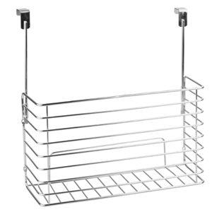 iDesign Classico Metal Over the Cabinet Kitchen Bakeware Organizer Basket for Cutting Boards, Baking Sheets, Pans, 13.73" x 5.18" x 14.2" - Chrome