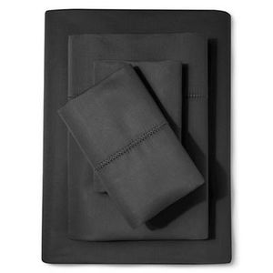 Supima Classic Hemstitch Sheet Set (Queen) Essential Gray 700 Thread Count - Fieldcrest™