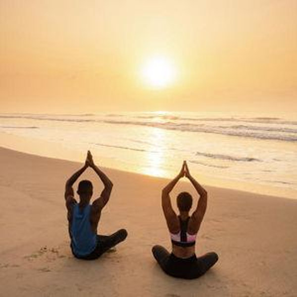 Couples Yoga on the Beach