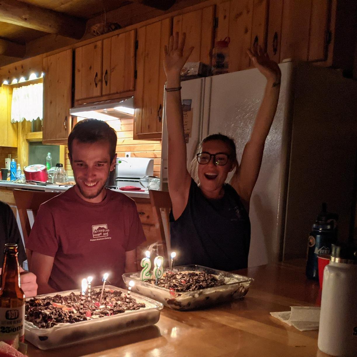 Celebrating Nick's 28th birthday at Wapiti, our favorite cabin in remote Walden, Colorado that we visit with a group of 14 friends every year